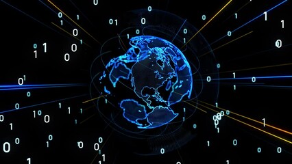 Fototapete - Digital transformation concept. System engineering. Global communication network.