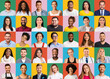 © Prostock-studio - Cheerful multiracial men and women posing on colorful backgrounds