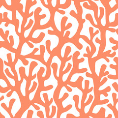 abstract seamless sea pattern. coral branches in contemporary minimalistic print. marine theme. vect