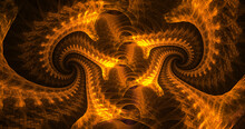 Intricate Yellow Fractal Pattern For Wallpaper, Banner And Border Designs Relevant To Art And Geometry.