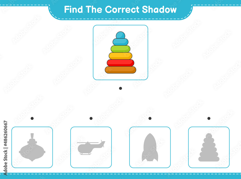 Find the correct shadow. Find and match the correct shadow of Pyramid ...