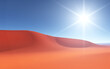 Gleißende Sonne über einer Sandwüste