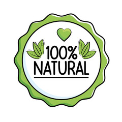 Sticker - 100 percent natural in seal