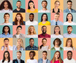 © Prostock-studio - Collage of diverse people expressing different emotions, mosaic set