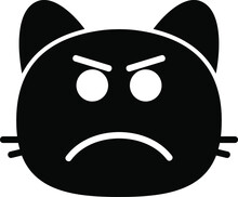 Cat Frown Glyph Icon