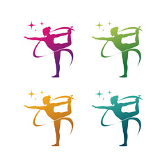 Poster - Set of Yoga Logo Template design