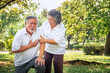 © Png - Video - Photo - Old asian man having heart attack chest pain, Health problems medical concept.