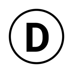 Sticker - Letter d rounded with circle 