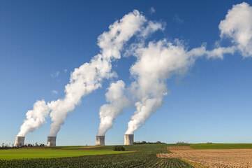 Canvas Print - centrale nucleaire electricité environnement ecologie Cattenom Thionville Lorraine France planète climat