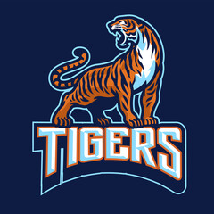 Wall Mural - tiger mascot logo stance pose