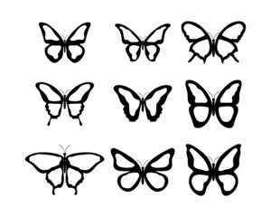 Butterfly. Butterflies vector icons. Butterfly silhouette in flat design. Vector illustration