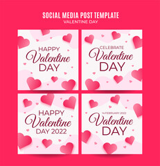 Happy Valentine day. Celebrated in February. Social media post, Poster, web banner, space area and background