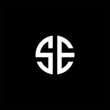 Letter SE Logo Design Vector Template Isolated On Black Background