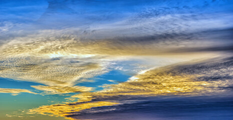 Wall Mural - autumn evening sunset sky and clouds background