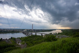 Fototapeta Natura - Kuznetsky bridge and the Tom river. Kemerovo, Russia