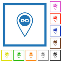 Poster - Link GPS location flat framed icons