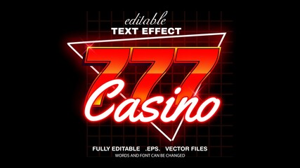 Wall Mural - 3d editable text effect casino theme premium vector