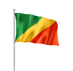 Wall Mural - Congolese flag isolated on white