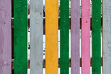 Fototapeta Tulipany - colorful painted wooden fence background