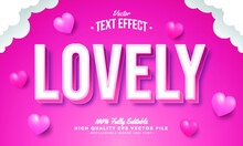 Editable Modern Text Effect Vector Files - Lovely Pink Happy Valentines Day