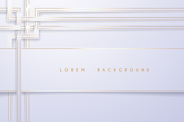 Wall Mural - Abstract white and gold lines background