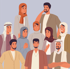 Wall Mural - meeting of muslim people