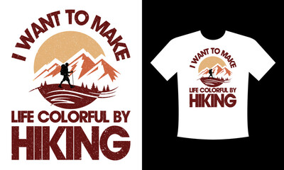 Wall Mural - Best Hiking - t shirt design template, Mountain illustration, outdoor adventure . Vector graphic for t shirt and other uses. Outdoor Adventure Inspiring Motivation Quote