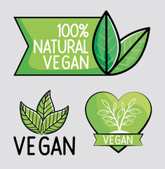 Wall Mural - natural and vegan badges