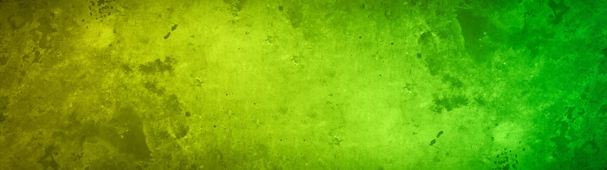 Abstract yellow green colorful colored painted concrete stone wall texture background banner panorama