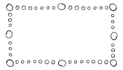 Wall Mural - dot pattern border in cute doodle style. empty text frame
