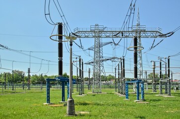 Very high voltage outdoor substation.