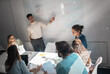 © BalanceFormCreative - Group of software developing workers and programmers on meeting. They discuss future projects at the conference room.