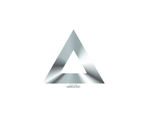 Triangle line vector. Pyramid line art. Geometric shape. Logo sign design