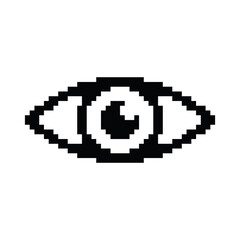 pixel  eye icon vector pixel art element for 8 bit game