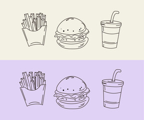 Print fast food icons