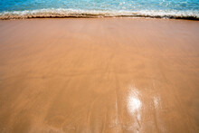 Beach Water Ocean Blue,background,yellow Sand And Blue Water

