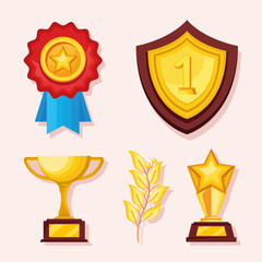 Sticker - golden awards five icons