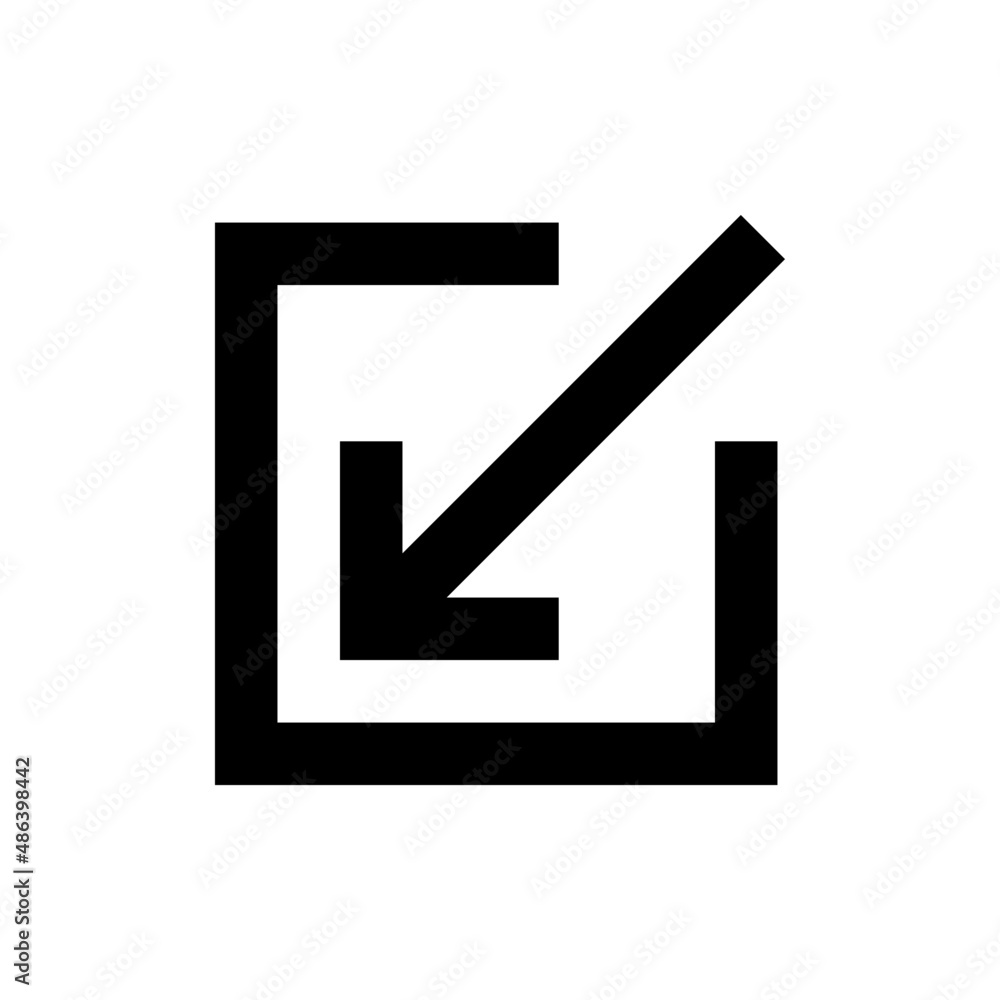 down left icon - outline style