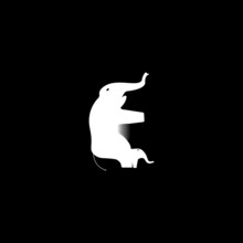 Letter E Elephant Logo Vector
