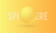 Yellow sphere isolated on colorful background, 3d render illustration
