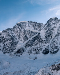 Wall Mural - Greater Caucasus Range.  Glacier Seven on mount Donguz-Orun in Elbrus region. Winter landscape