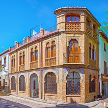 The Old Mudejar Mansion In Plaza Larga Square, Albaicin, Granada, Spain