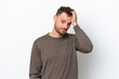 © luismolinero - Young Brazilian man isolated on white background with an expression of frustration and not understanding