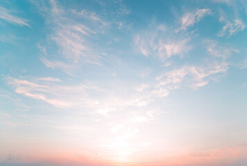 sky background on sunset. nature abstract composition.beautiful sky with cloud before sunset.blue sk