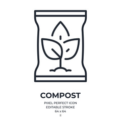 Canvas Print - compost editable stroke outline icon isolated on white background flat vector illustration. pixel pe