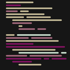 Code on screen vector illustration, flat cartoon coding lines simulation