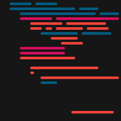 Code on screen vector illustration, flat cartoon coding lines simulation