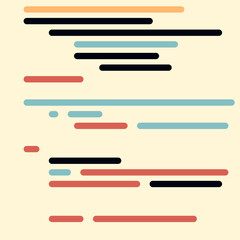 Code on screen vector illustration, flat cartoon coding lines simulation