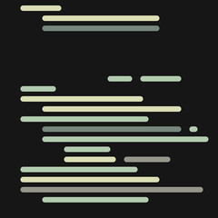 Code on screen vector illustration, flat cartoon coding lines simulation