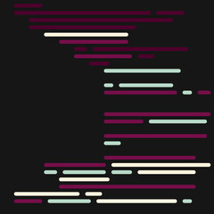 Code on screen vector illustration, flat cartoon coding lines simulation